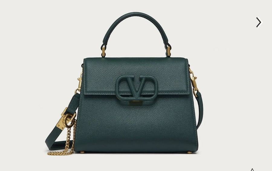 Valentino - Gravani Small Vsling Grainy Handbag – Dark Green