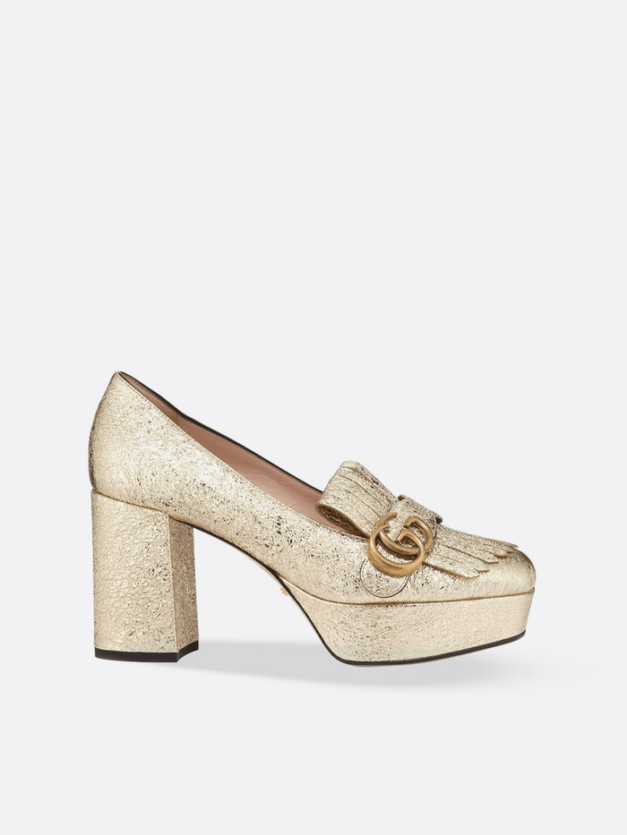 Gucci - Leather Pumps - Gold