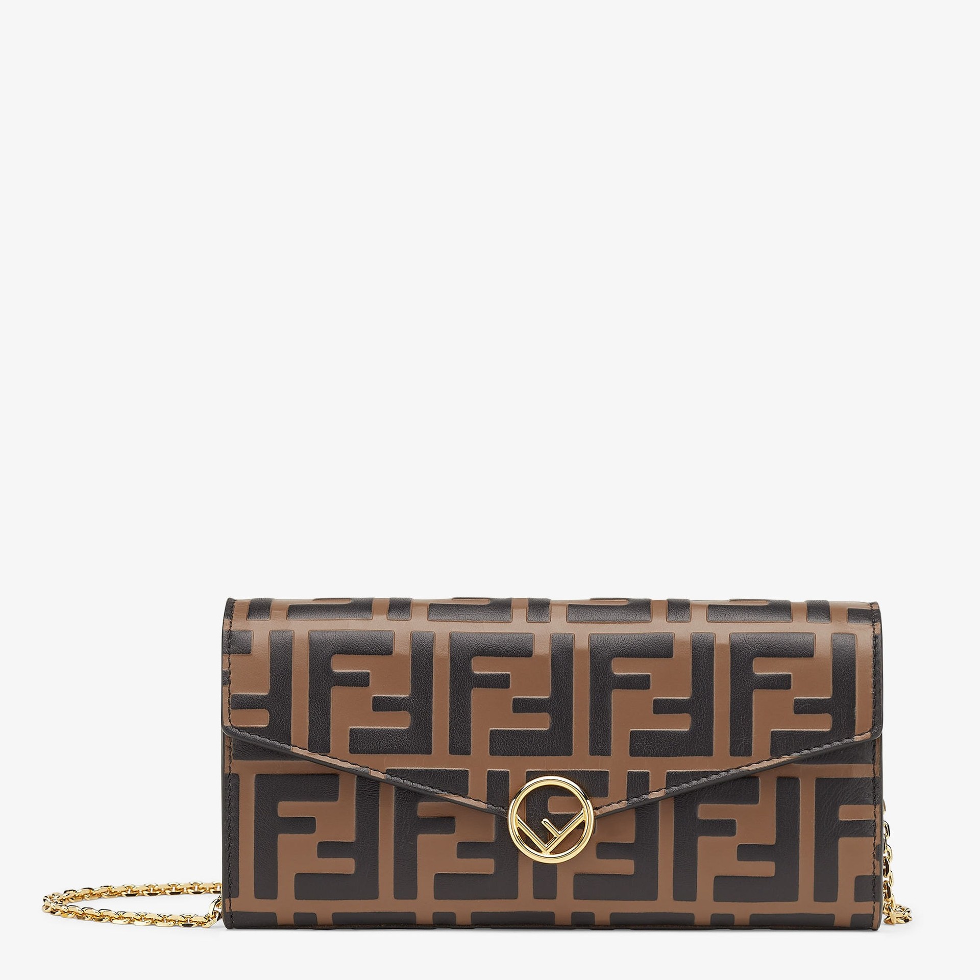 Fendi - Continental With Chain Wallet - Brown