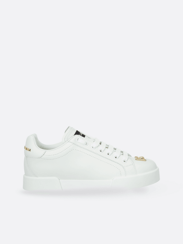 Logo-plaque Lace-up Sneakers - White
