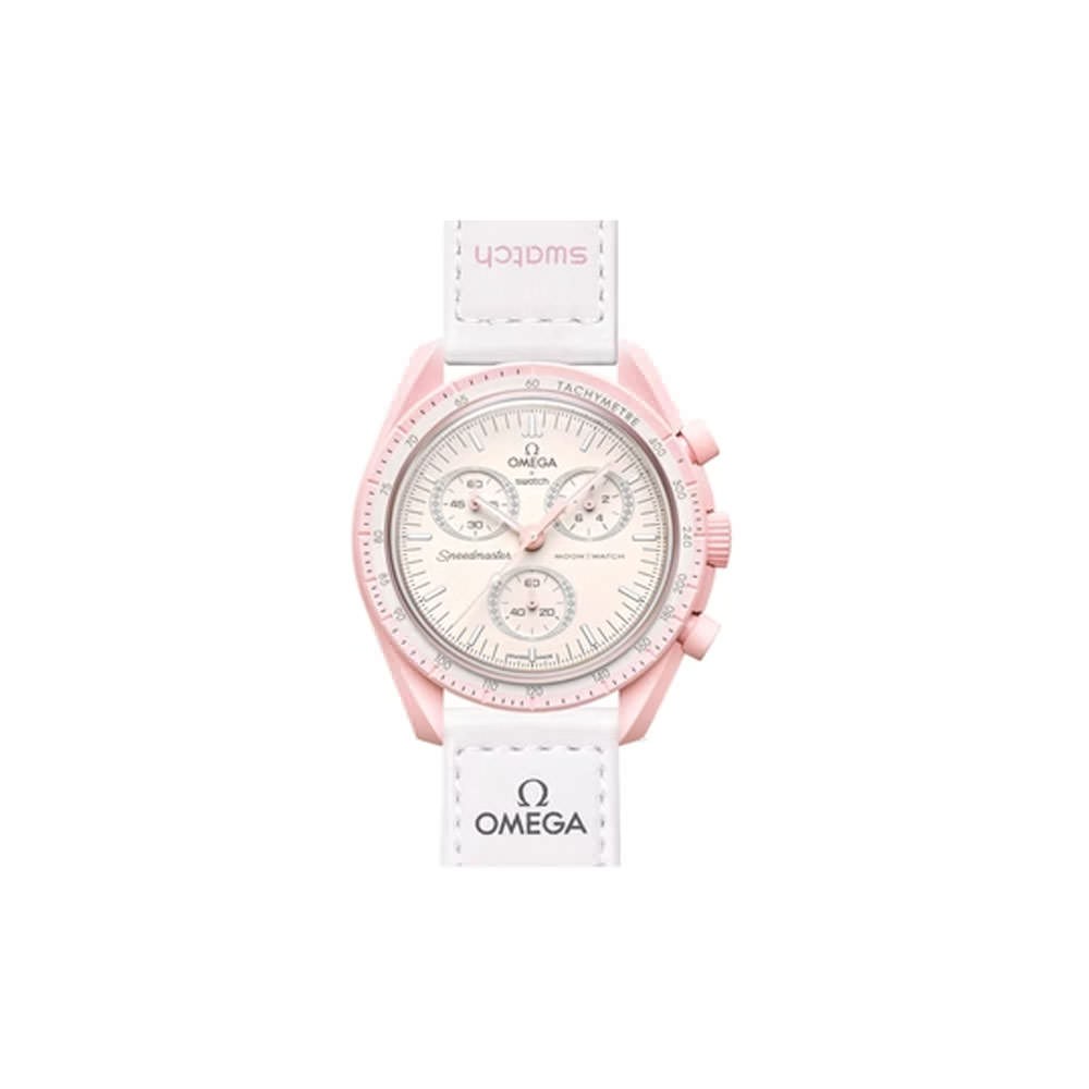 Swatch x Omega - Moonswatch Mission to Venus Bioceramic Watch - Pastal Pink