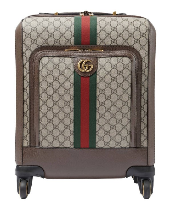 Gucci Savoy small duffle bag in beige and ebony Supreme
