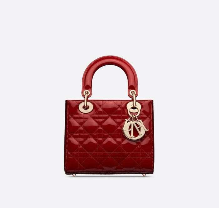 Small Lady Dior Bag - Shiny Red
