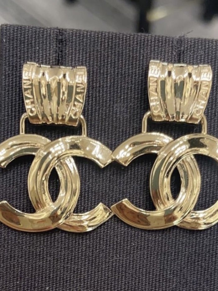 Chanel - Vintage Large CC Earrings - Gold