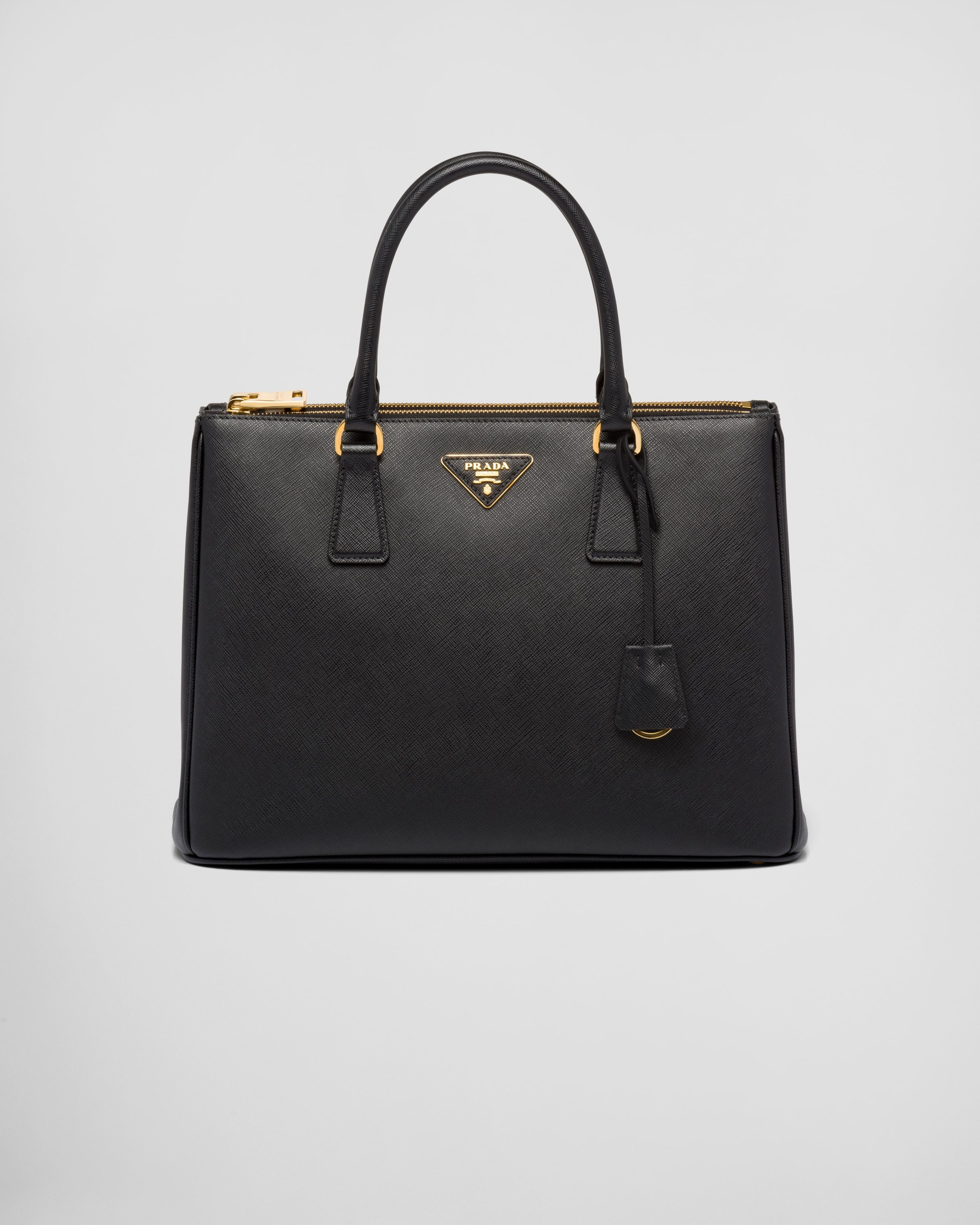 Prada Saffiano Leather Crossbody Mini Black in Leather with Gold-tone - US
