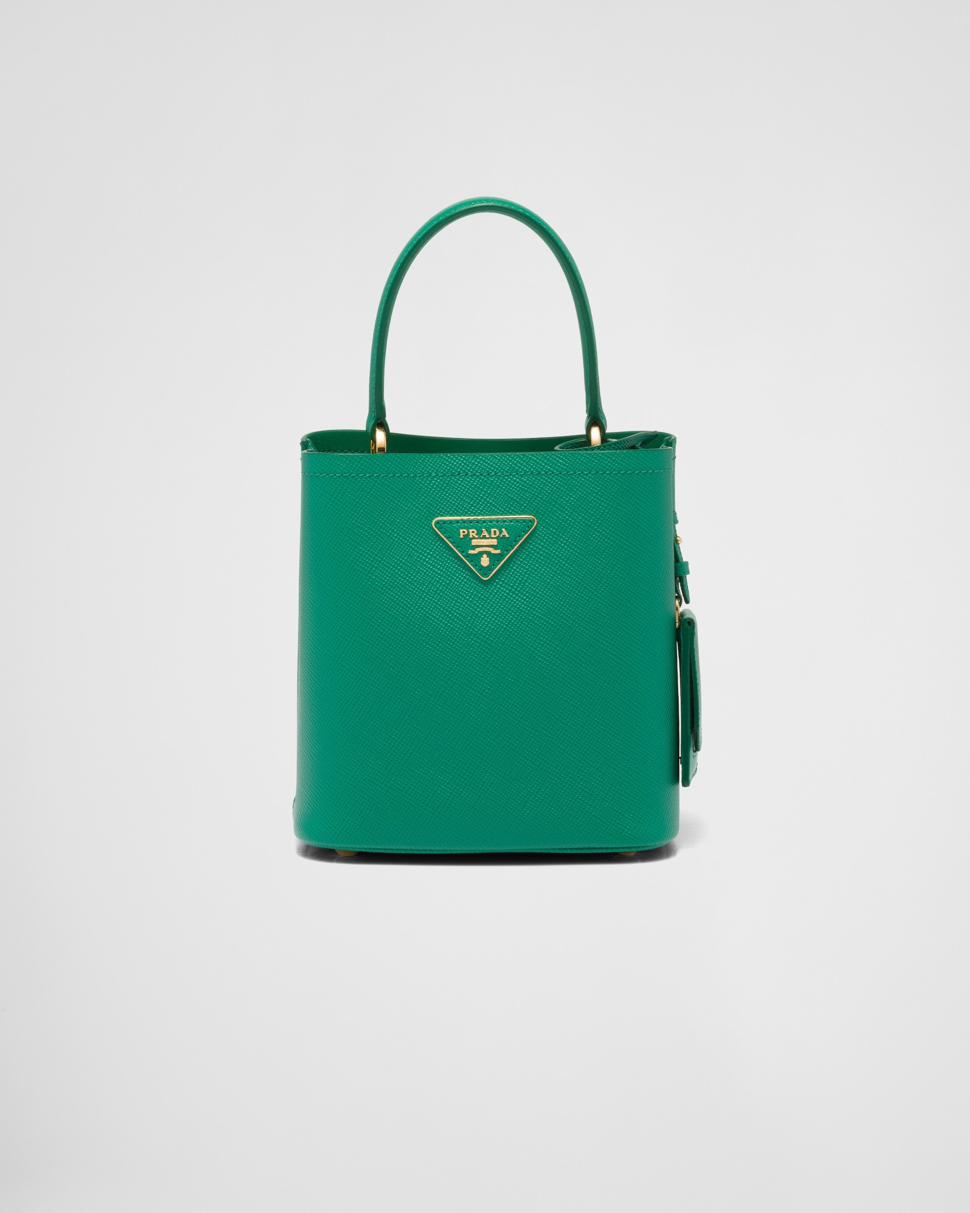 Small Saffiano Leather Panier Bag - Green