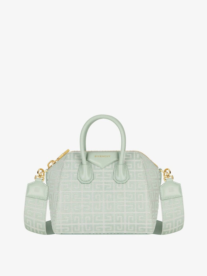 Givenchy - Mini Antigona Bag in 4G Embroidered Canvas - Mint Green