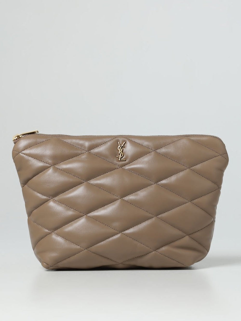 Quilted Lambskin Pouch - Beige