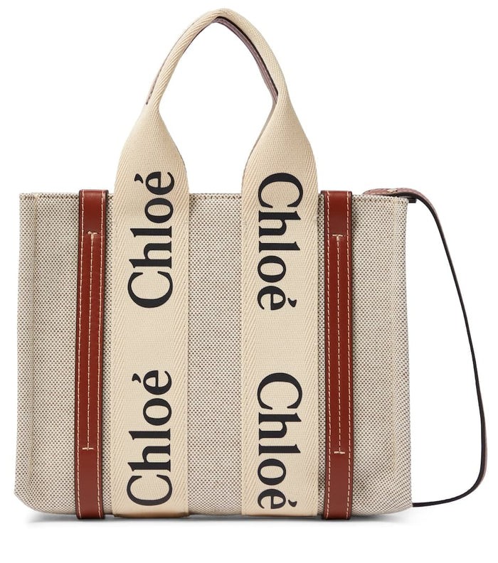 Chloé - Woody Small Canvas Bag - Beige/Brown