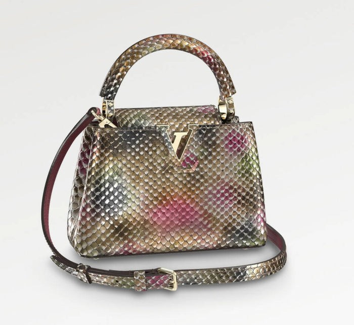 Louis Vuitton - Capucines Python Leather Mini Bag – Gold/Silver