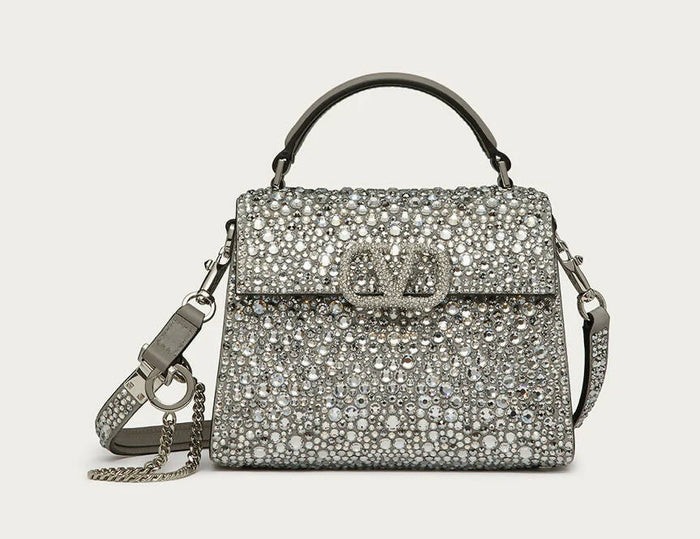 Valentino - Garavani Vsling Handbag With Sparkling Embroidery – Silver