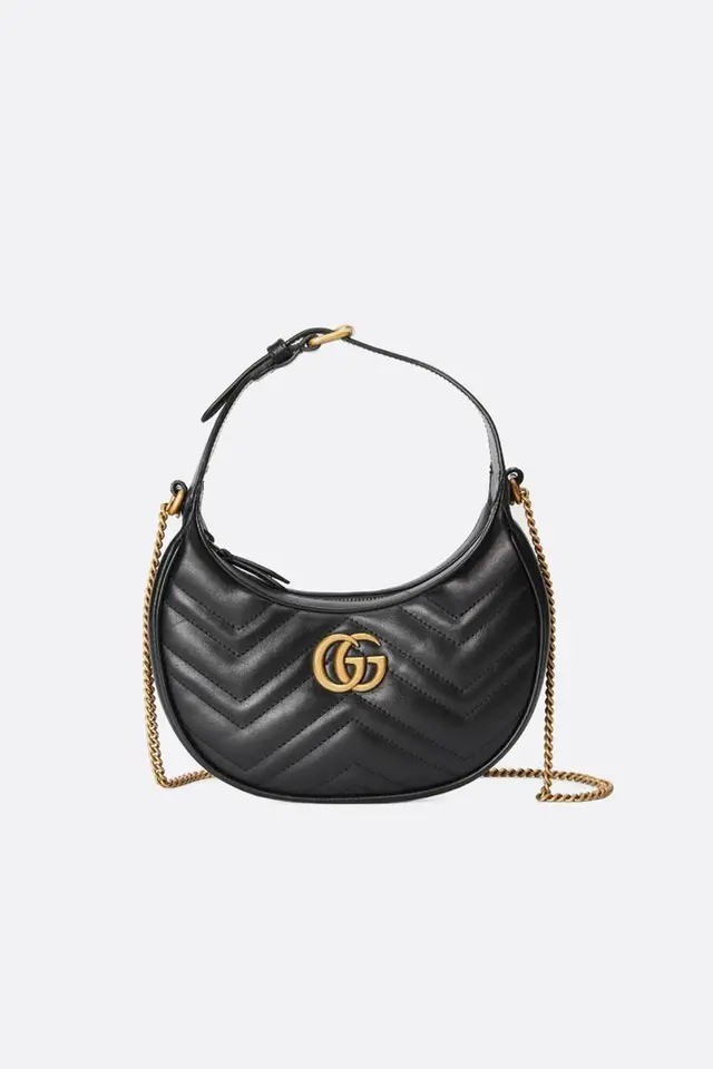 Gucci - GG Marmont Half-moon Mini Bag - Black