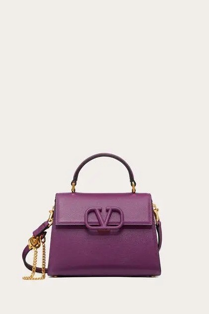 Garavani Small Vsling Grainy Handbag – Purple