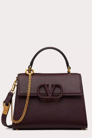 Valentino - Small Vsling Grainy Calfskin Handbag - Fondant – Shop It