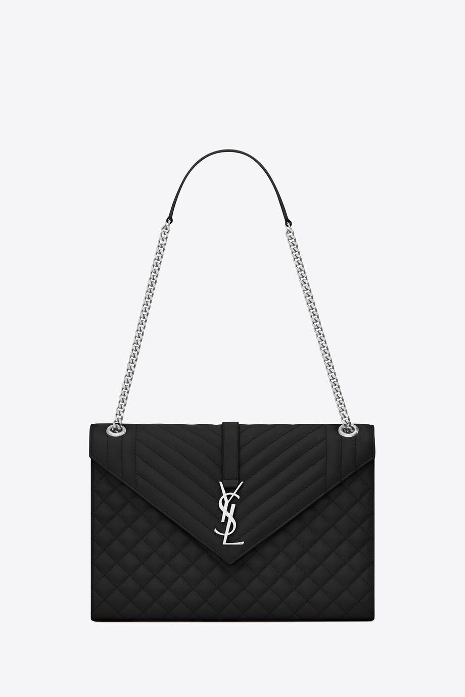 Saint Laurent - Envelope Shoulder Bag - Black/Silver