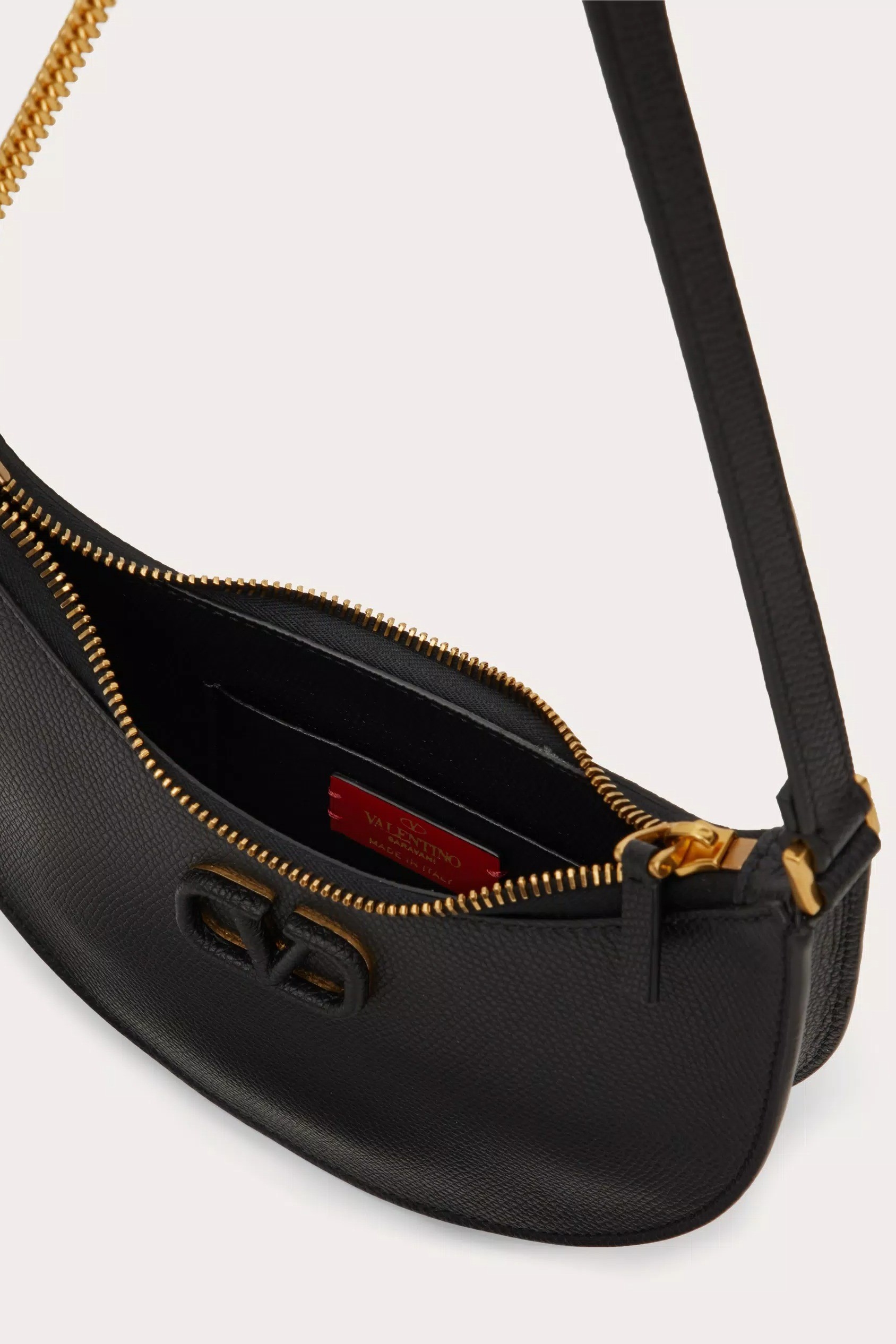 Mini Vlogo Hobo Shoulder Bag - Black