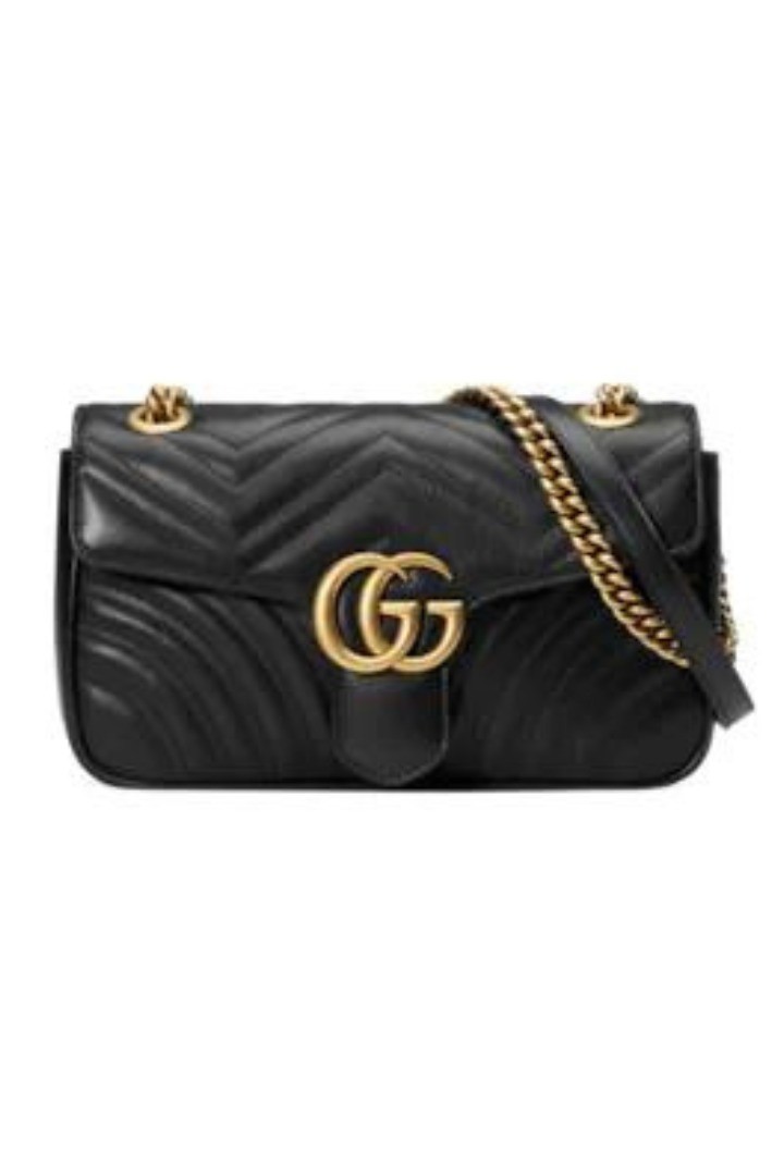 GG Marmont Matelassé Super Mini Bag - Black
