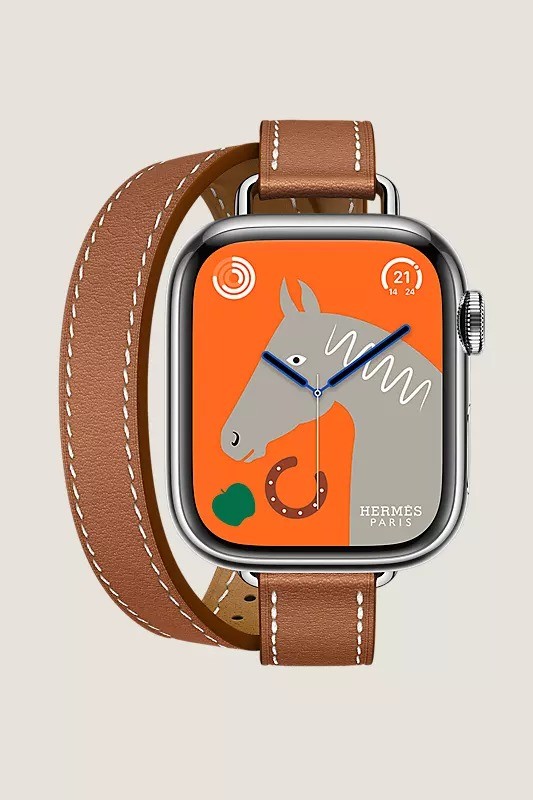 Apple Watch Hermès Double Tour 41 mm Attelage - brown