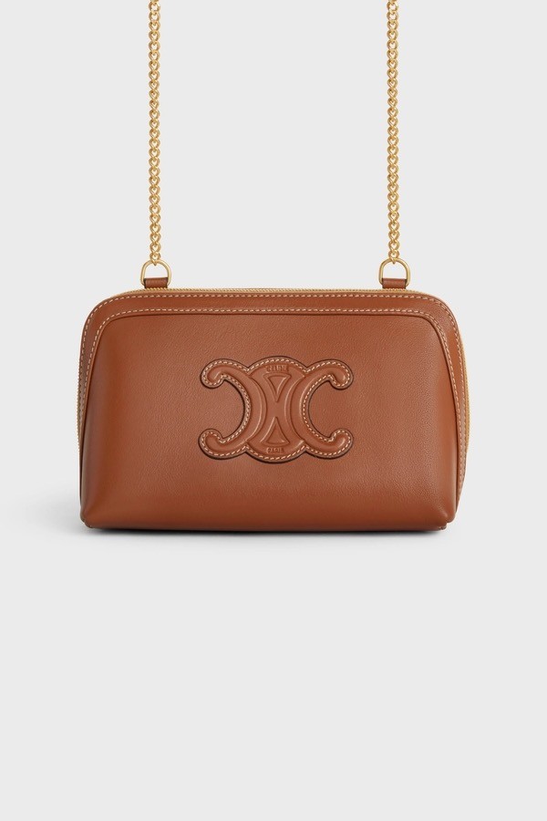 Celine - Triomphe leather handbag - tan