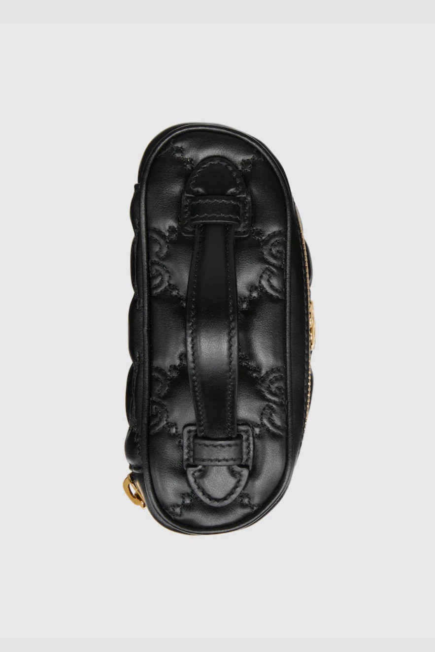 Matelassé Top Handle Mini Bag - Black