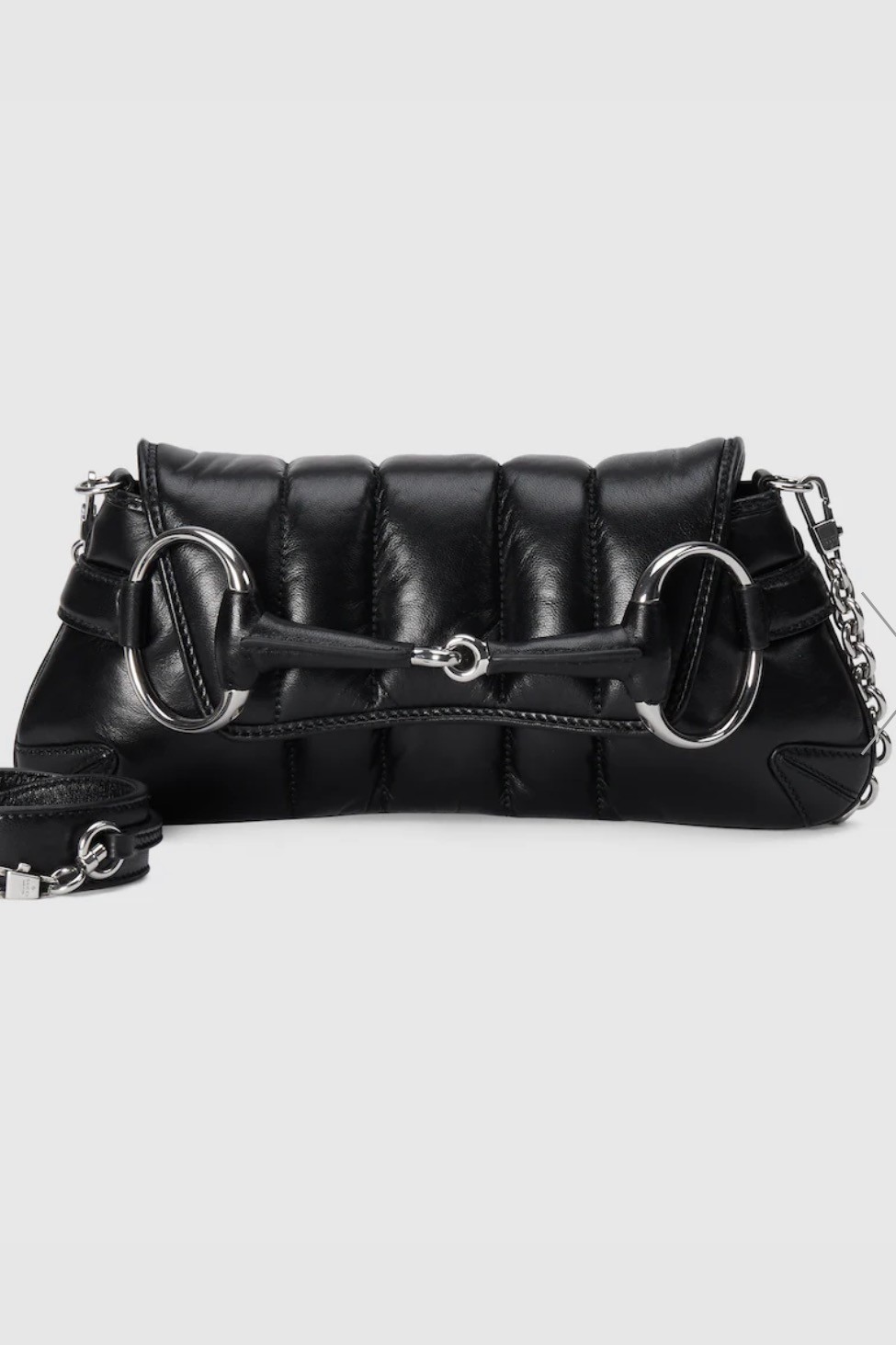 Horsebit Chain Small Shoulder Bag - Black