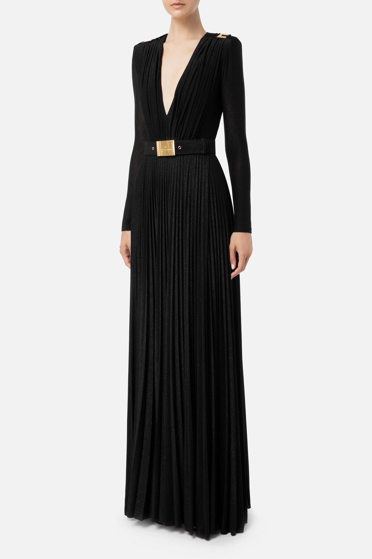 Elisabetta Franchi - Red Carpet lurex jersey dress - Black