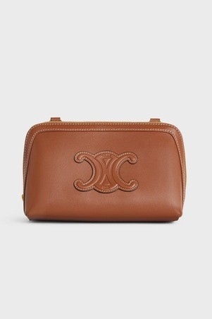COMPACT ZIPPED WALLET CUIR TRIOMPHE IN SMOOTH CALFSKIN - BLACK