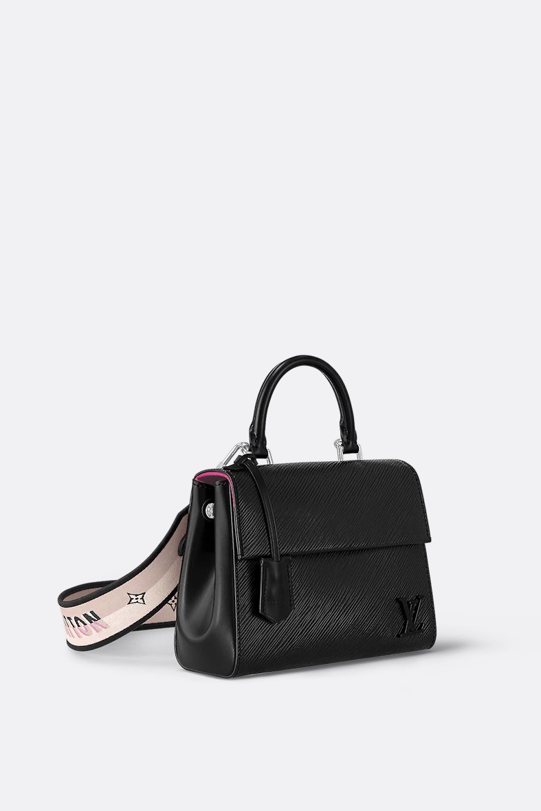 Louis Vuitton Alma Handbag Epi Leather with Logo Jacquard Strap BB Pink