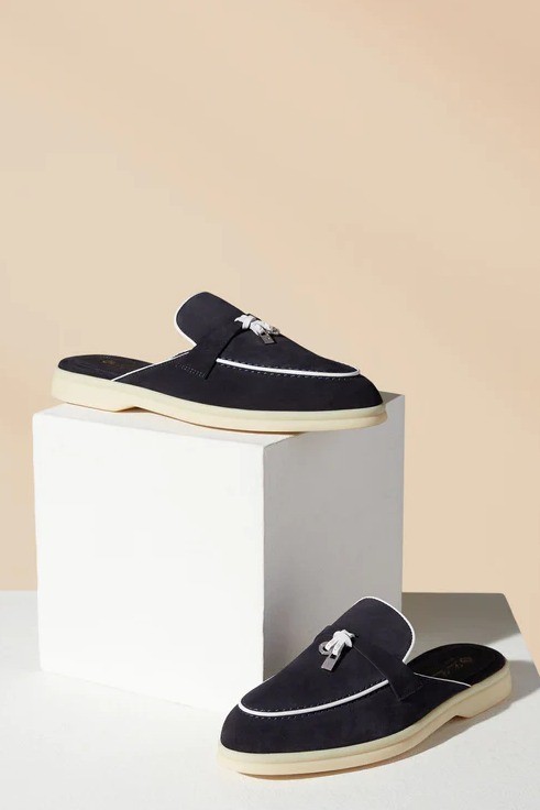 Babouche Charms Walk Loafers - Navy Blue