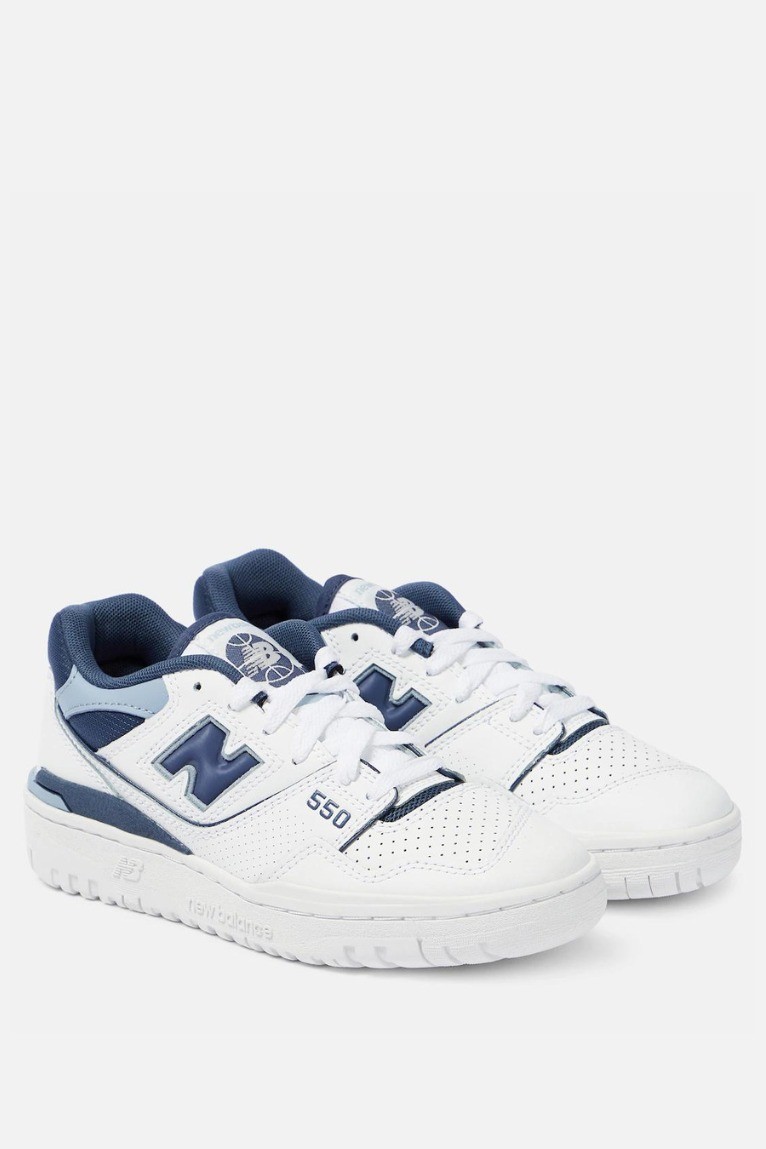 BB550 Leather Sneaker - White/blue