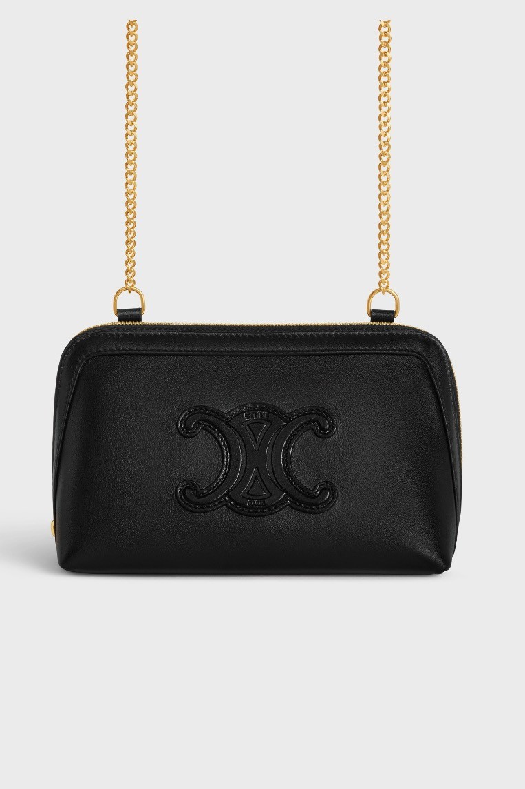 Celine - Triomphe leather handbag - Black