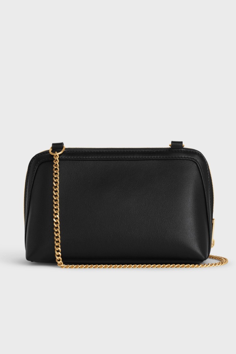 Triomphe leather handbag - Black