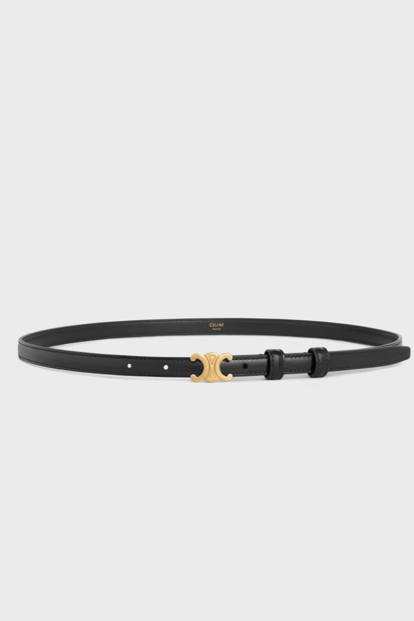 Teen Triomphe Belt In Taurillon Leather - Black