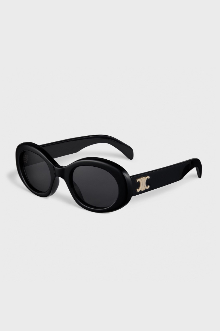 Celine - Triomphe Oval-frame Tortoiseshell Acetate Sunglasses