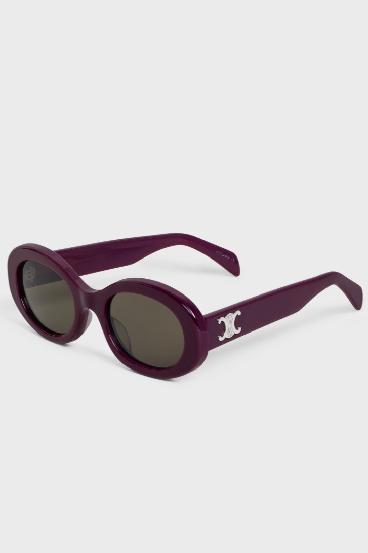 Celine - Triomphe Oval-frame Tortoiseshell Acetate Sunglasses