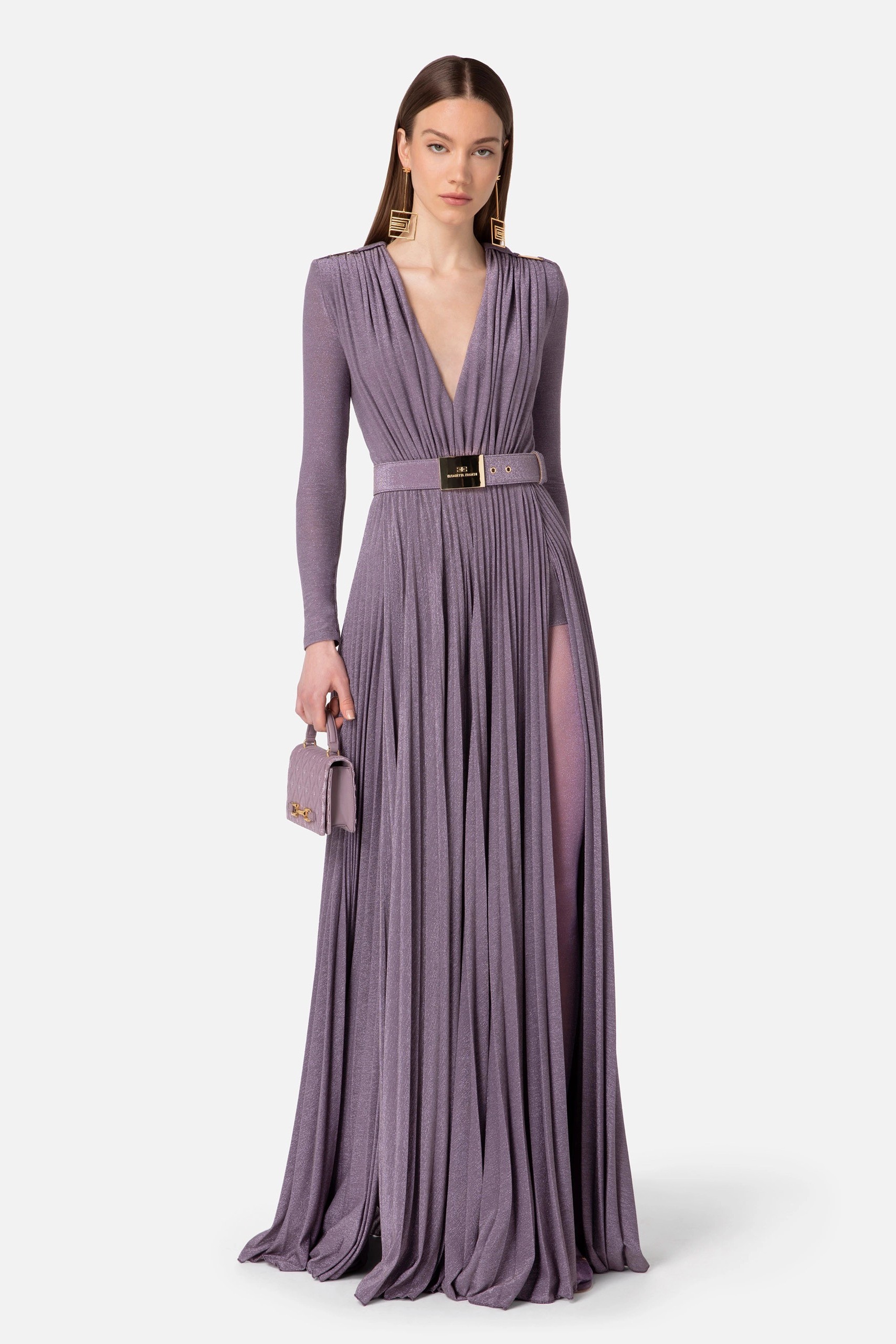 Elisabetta Franchi - Red Carpet lurex jersey dress - Candy Violet