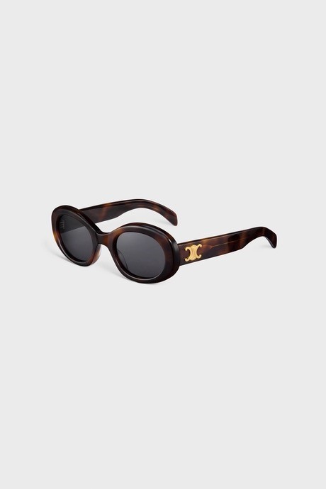 Triomphe Oval-frame Tortoiseshell Acetate Sunglasses