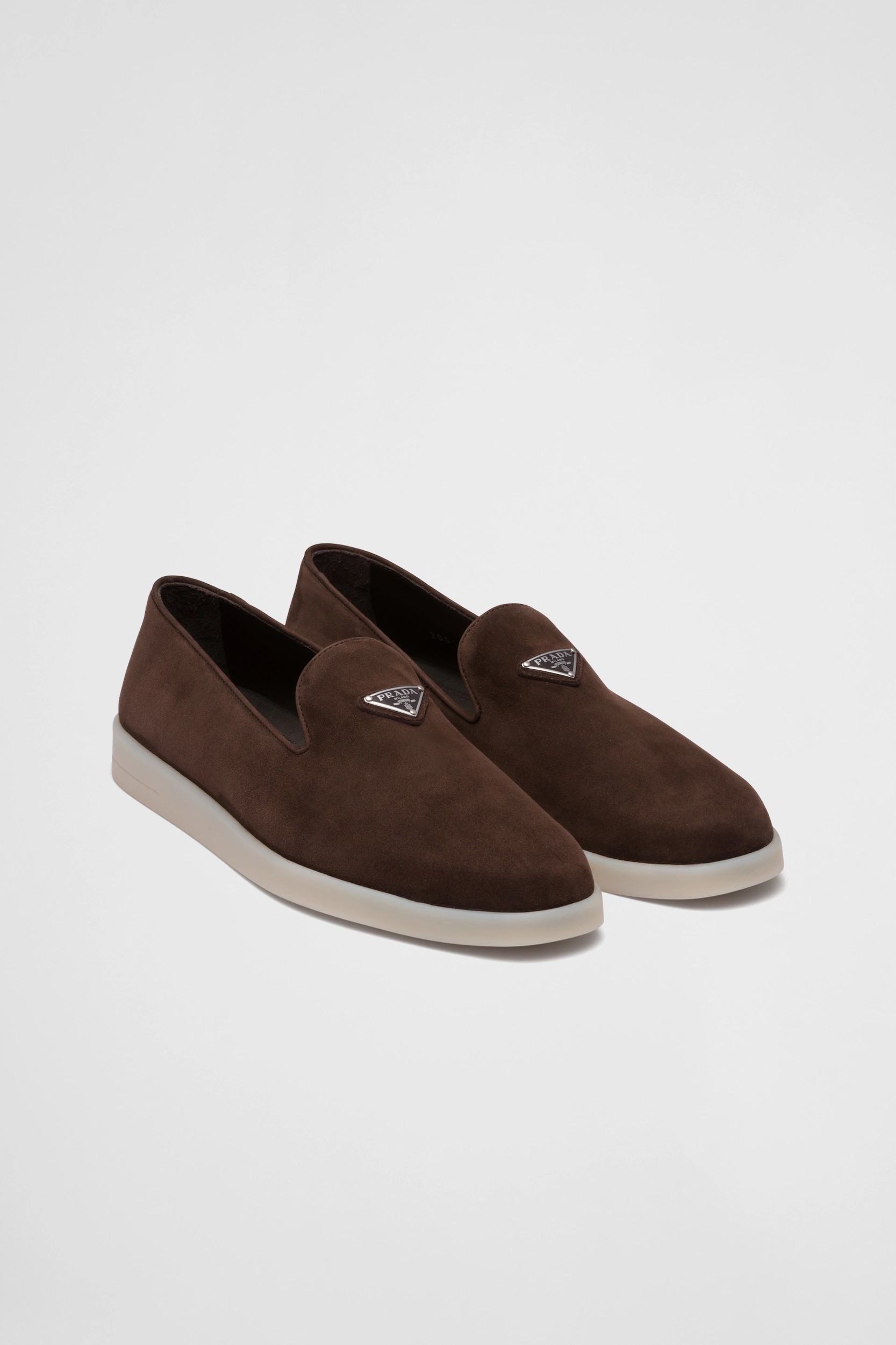 Suede Slip-On Casual Loafers - Dark Brown