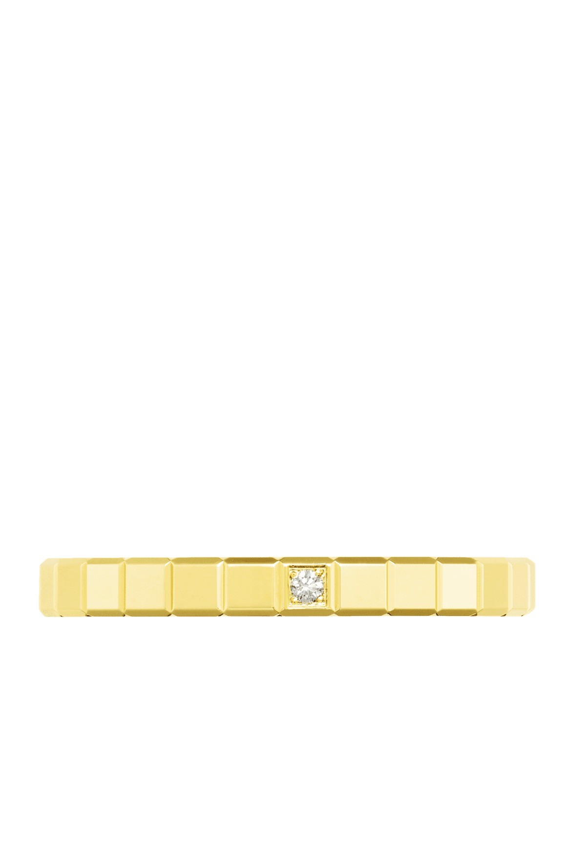 Mini Ice Cube Pure Single Diamond Yellow Gold Ring - Gold