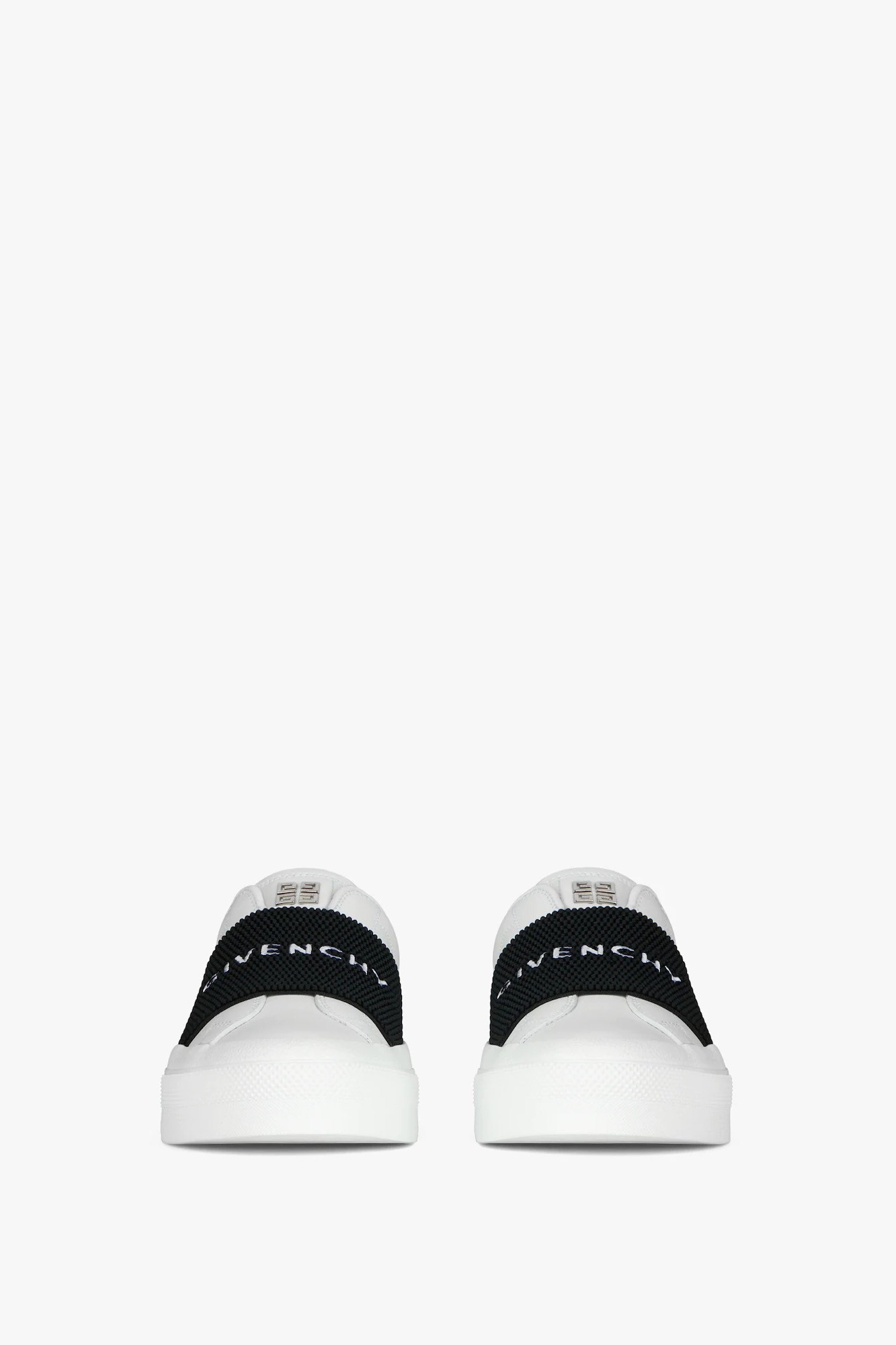 Sneakers In Leather With GIVENCHY Strap - white/black