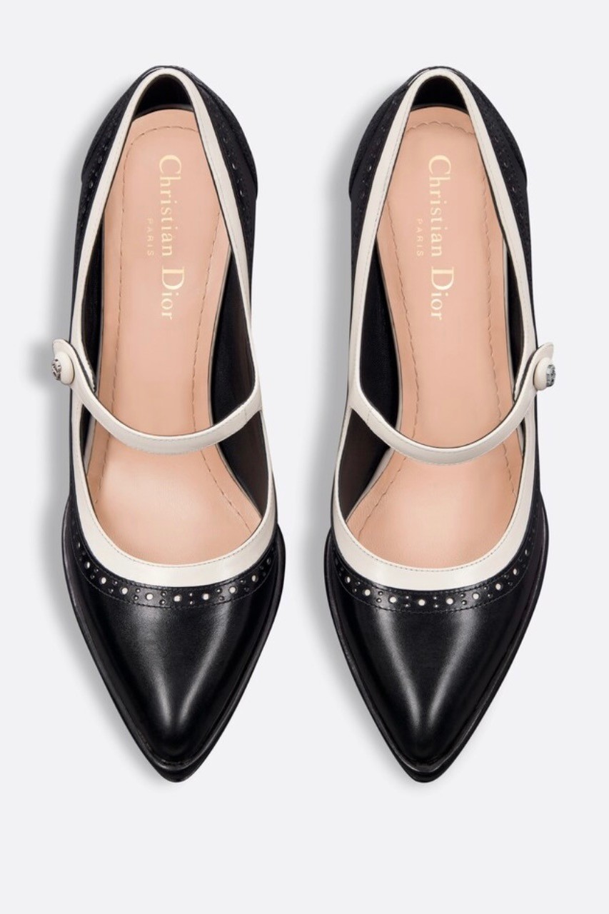 SPECTADIOR PUMP - Black and White Perforated Calfskin