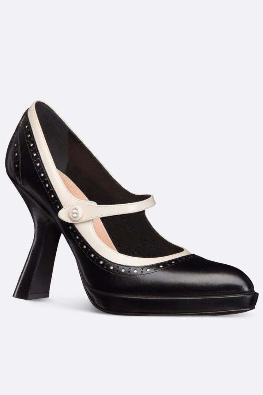 Dior - SPECTADIOR PUMP - Black and White Perforated Calfskin