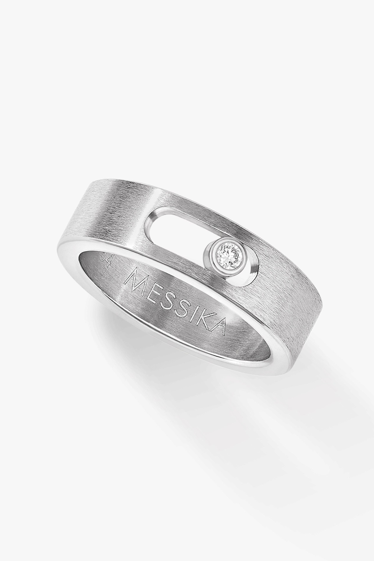 Natural Titanium Diamond Ring Move Titanium Small - Silver