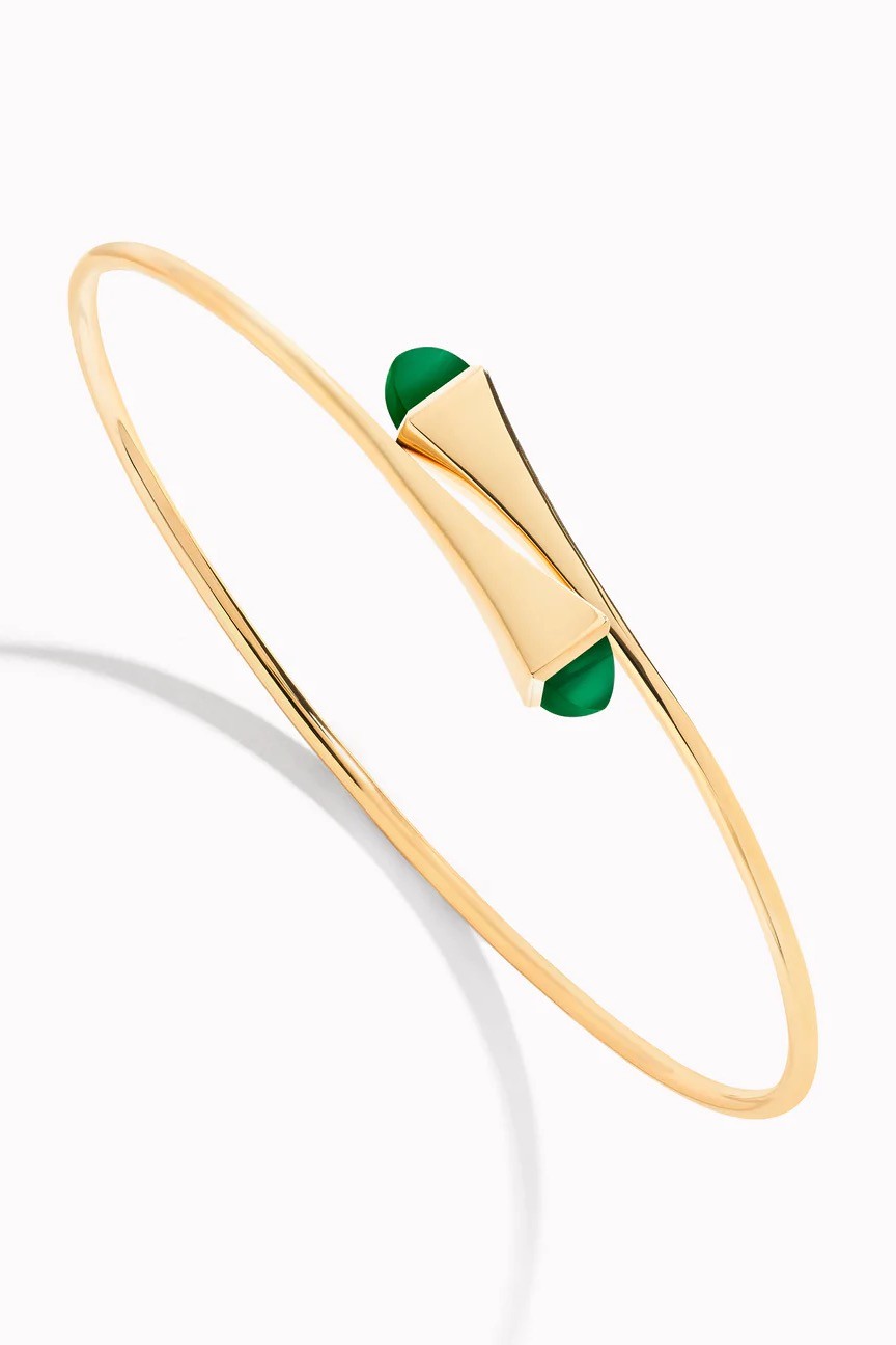 Cleo Wire Gold Slip-On Bracelet In Rose Gold