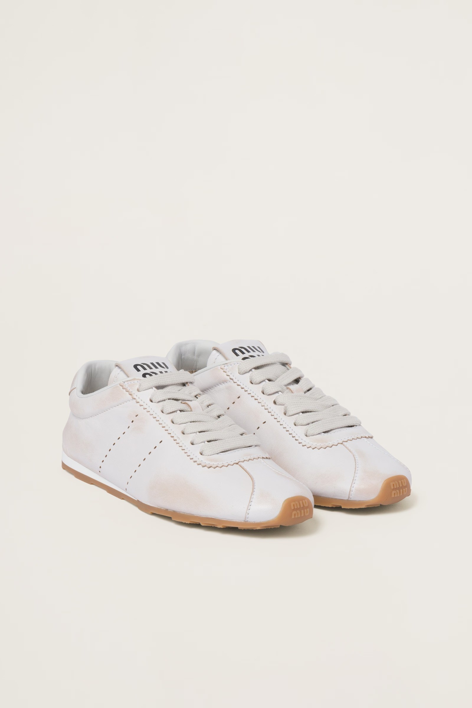 Bleached nappa leather sneakers
