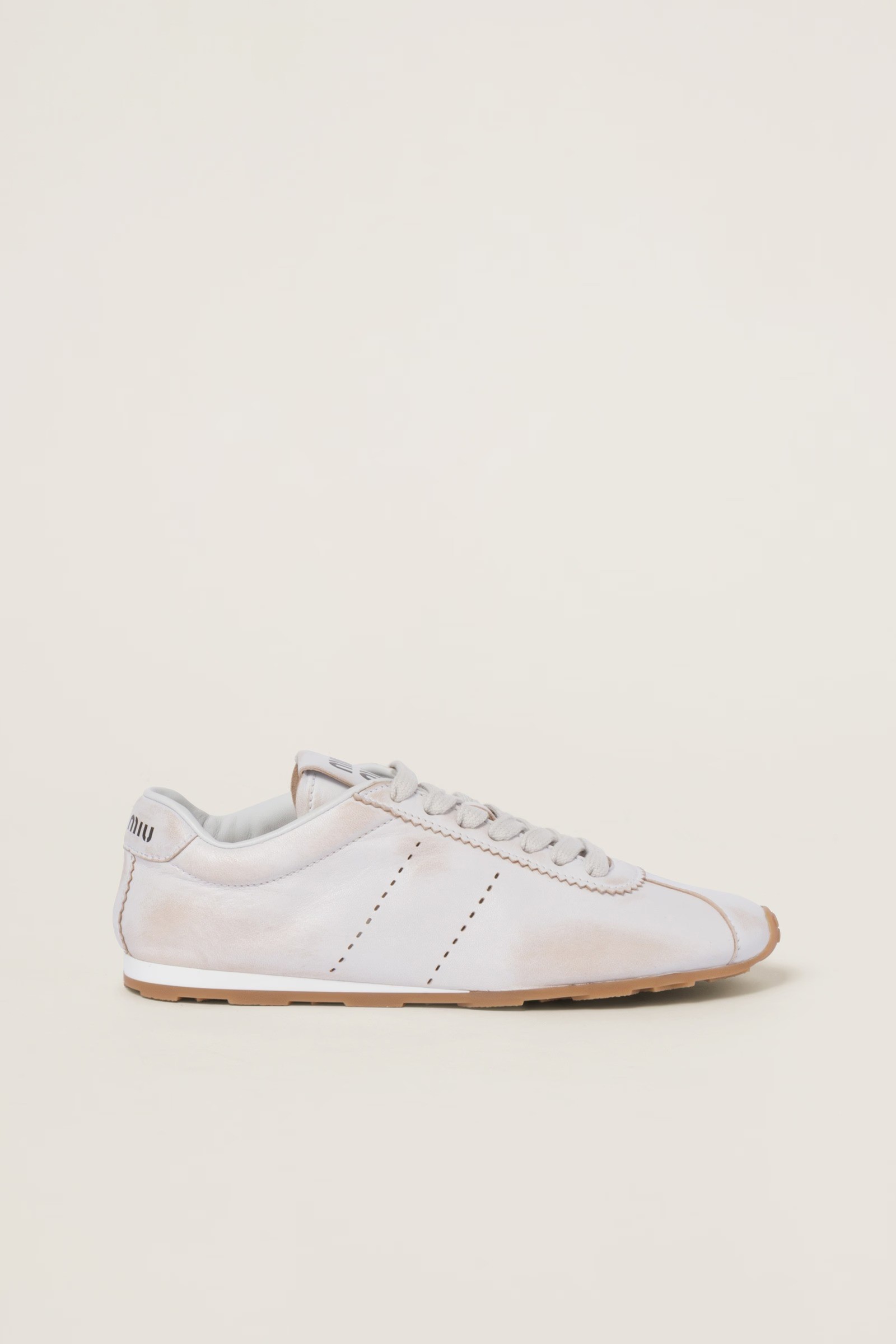 Bleached nappa leather sneakers