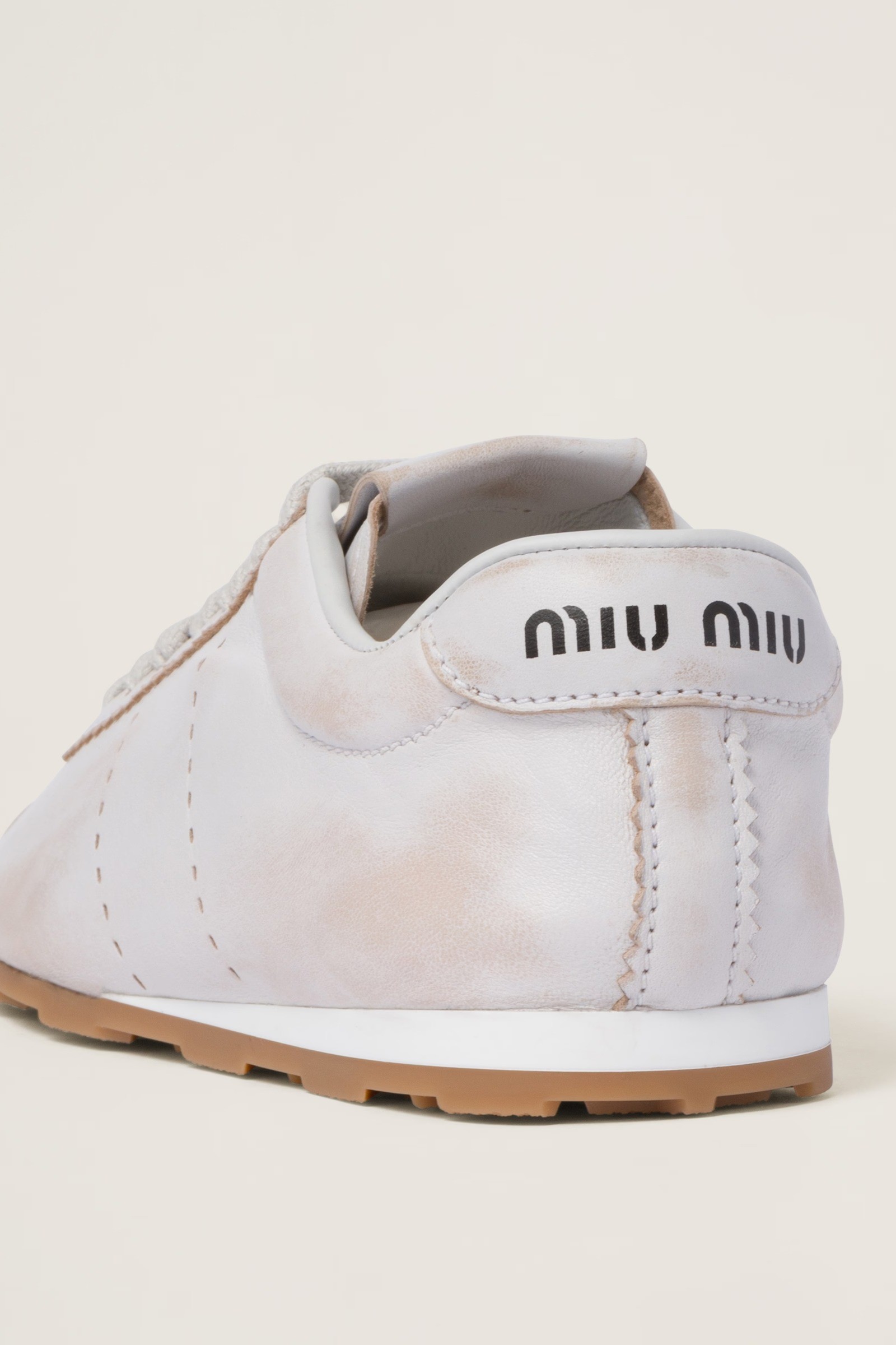 Bleached nappa leather sneakers