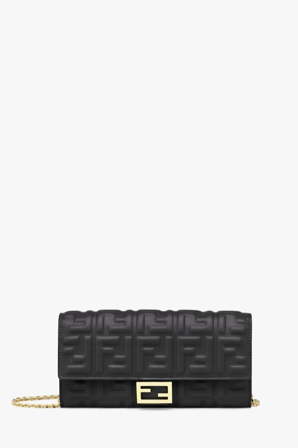 Fendi - Baguette FF Chain Midi Bag - Black