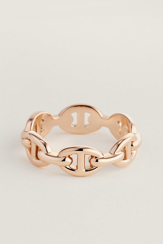 Chaine d'ancre Enchainee ring, small model - gold rose