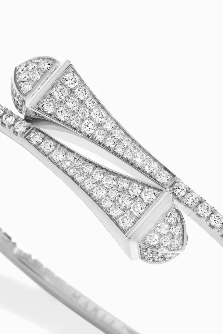Cleo Full Diamond Midi Slip-On Bracelet - White